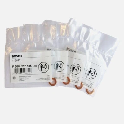 Arandelas de cobre inyecto de combustible originales Bosch F00VC17505 VW Caddy II 1.9 TDI/SDI x4 Foto 1 de 2