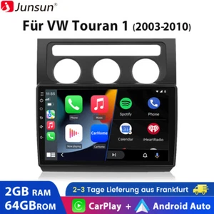 Carplay 2+64G Für VW Touran 1 2003-2010 10" Android 13 Autoradio GPS Nav BT DAB+ - Bild 1 von 11