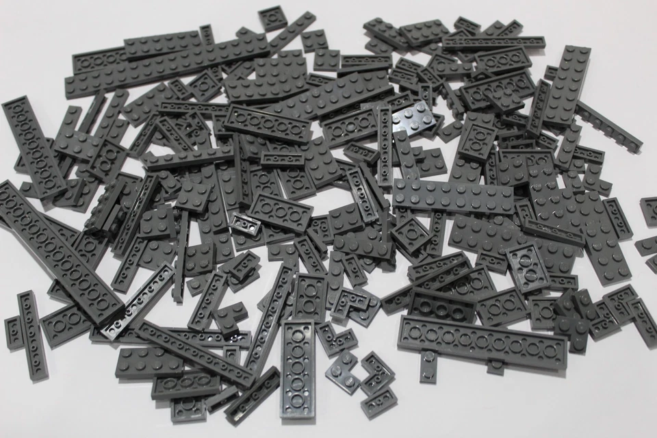 LEGO 200 Platten Plates einreihig zweireihig neu-dunkelgrau darkbluishgray #3924 - Bild 1 von 1