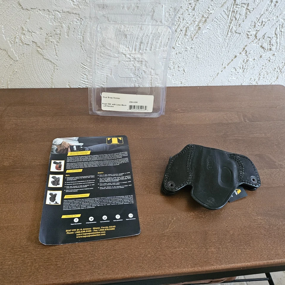 Tagua DSH-006 Dual Snap Holster Keltec 380 / Ruger 380 w/ Laser Black Left Hand - Image 1 of 4