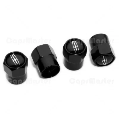 4 peças tampas de válvula de ar pneu rodas de carro Lincoln ajuste sextavado haste tampa poeira decoração preto - Imagem 1 de 4