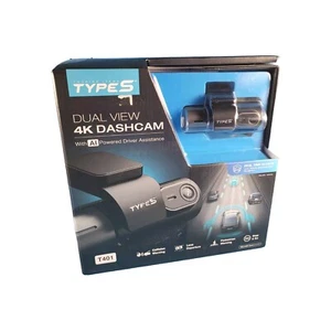 Type S T401 4K Dual View Dash Cam W/AI Driver Assistance in-Car Surveillance - Picture 1 of 4