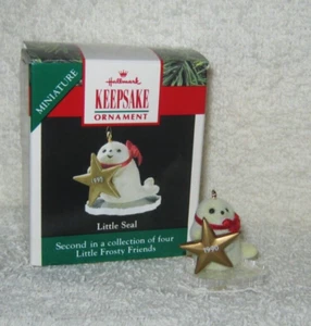 Hallmark Ornament - Little Frosty Friends - Little Seal - Miniature - Dated 1990 - Picture 1 of 7
