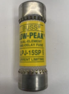 Cooper Bussmann LPJ-15SP Class J D Time Delay Low Peak Fuse Albaloy 15 Amp 600v - Picture 1 of 3