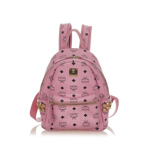 mcm mini pink leather backpack