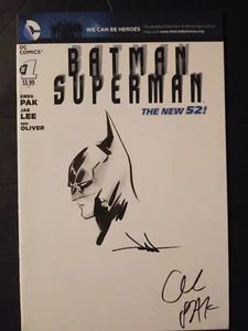 Batman Superman #1 Original hand drawn Sketch Cover by Jae Leei - Picture 1 of 7