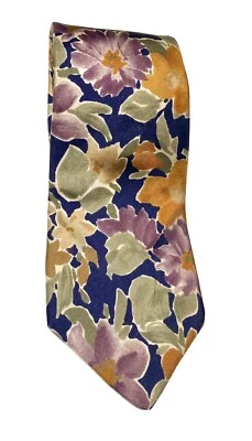 PIERRE CARDIN TIE Floral Print Classic 80’s Style - Image 1 of 3