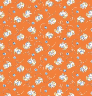 Feline Drive Fabric BASIN FEEDSACKS Kitties Cats Orange Fat Quarter (18"x22") FQ - Image 1 of 4