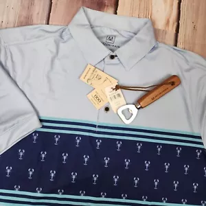 Neu mit Etikett Mizzen + Main Herren Big Small Versa Hummer PTO Collection weiches Golf Polo-Shirt - Bild 1 von 6