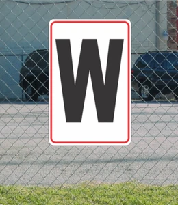 Letter W Metal Sign for Building Street Road Parking Lot Highway Hwy 12"x18" - Picture 1 of 2