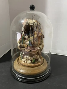 Globo d'arte vintage cupola mangia presepe decorazione natalizia roccia - Foto 1 di 11