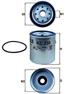Filtro de combustible MAHLE para Jeep Chrysler Cherokee Grand I II Voyager II 4723905 Foto 1 de 2