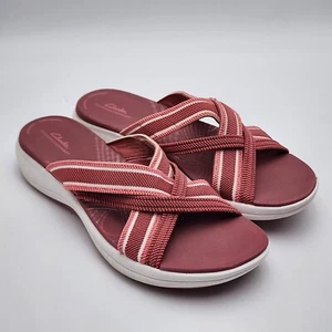 Clarks Cloudsteppers Women's Sport Slide Sandals Mira Isle Dusty Rose Size 9.5 W - Picture 1 of 7