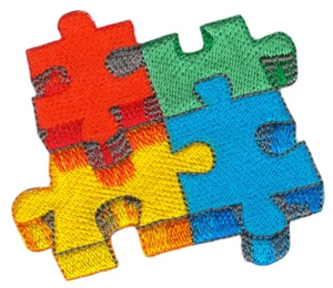 an10★Puzzle Aufnäher zum aufbügeln Bügelbild Bügelflicken Patch Bunt 7 x 6,2 cm - Bild 1 von 1