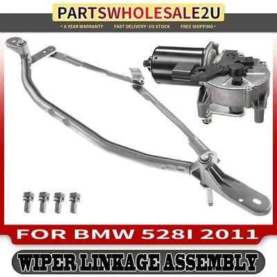 2x Front Windshield Wiper Linkage & Motor Assembly for BMW 528i 2011 3.0L 4.4L - Image 1 of 4