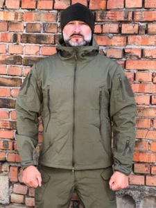 Men's demi-season wind-waterproof jacket Soft Shell ESDY olive size, S-3XL - Picture 1 of 8
