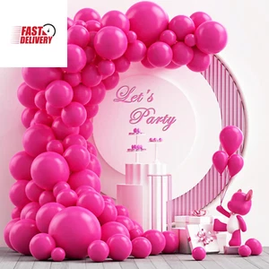 Hot Pink Latex Balloon Arch Garland Kit, 102PCS 18In 12In 10In 5In for Baby Show - Picture 1 of 12