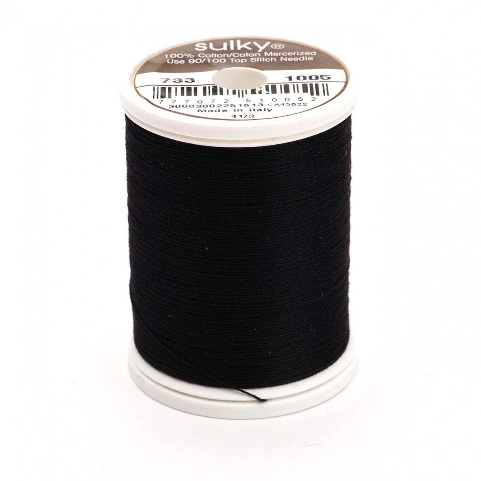 733-1005- Sulky - Cotton Thread 30wt 400d 500yds Black - Image 1 of 1