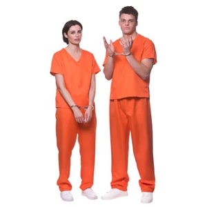 Adulto CONVICTO DE CÁRCEL DEL CONDADO Halloween Recluso Prisionero Elegante Vestido Disfraz Para Hombres Reino Unido - Imagen 1 de 9