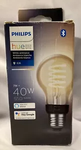 Philips Hue Smart 40W A19 Filament LED Bulb - NEW (dmgd bx) - Picture 1 of 3