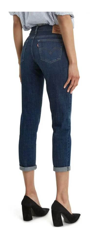 Levi's Women's Blue Ripped Tapered Leg BOYFRIEND Denim Jeans Pants Size 29