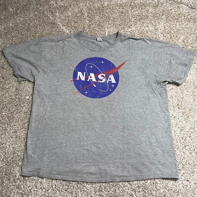 VINTAGE NASA Shirt Mens Extra Large Gray Johnson Space Center Circle Graphic Tee - Image 1 of 4