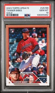 2023 Topps Update Gold #US168 Tanner Bibee Rookie PSA 10 - Picture 1 of 2
