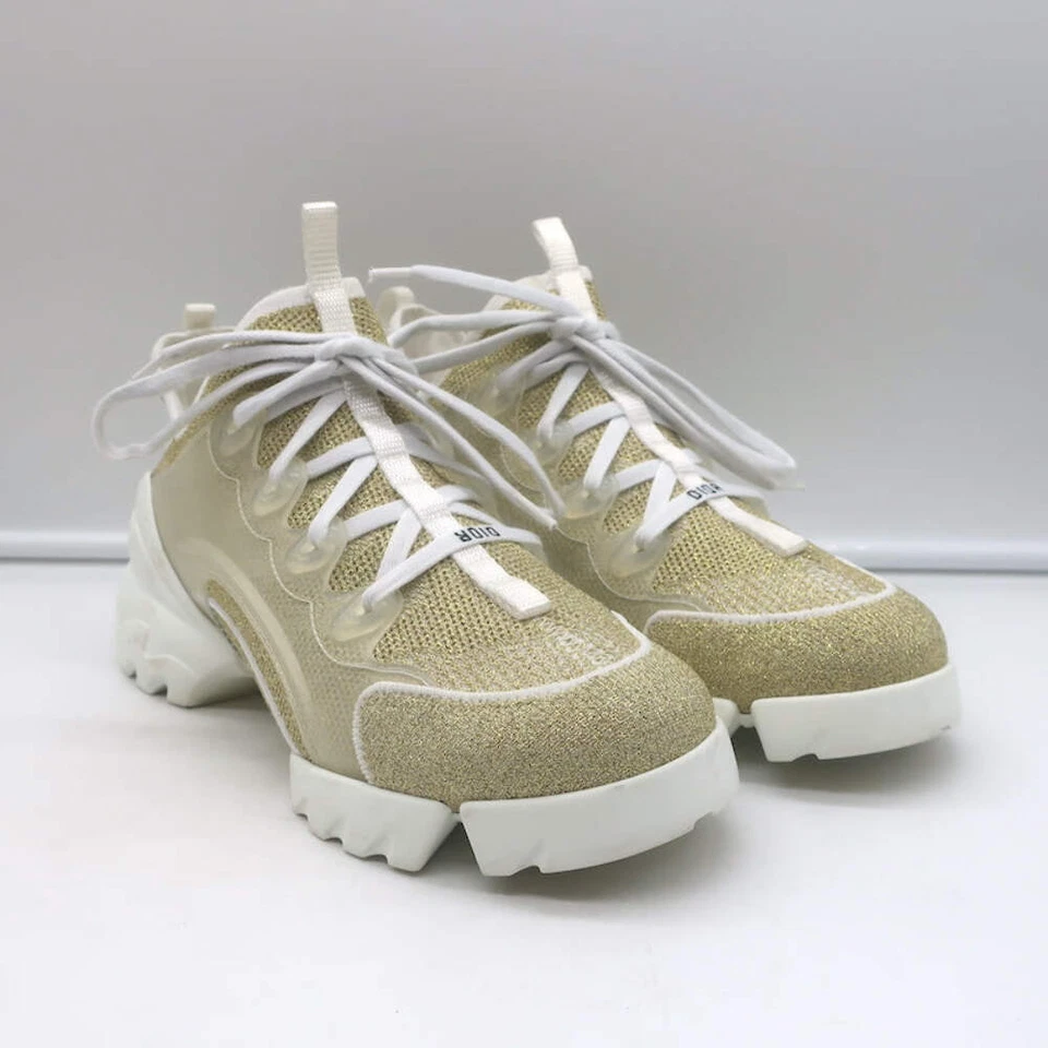 Christian Dior D-Connect Sneakers Gold Technical Knit Size 37.5 - Image 1 of 4