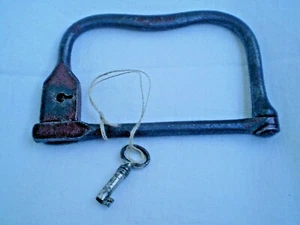 WWII antique handmade padlock with key mail bag lock - Picture 1 of 11