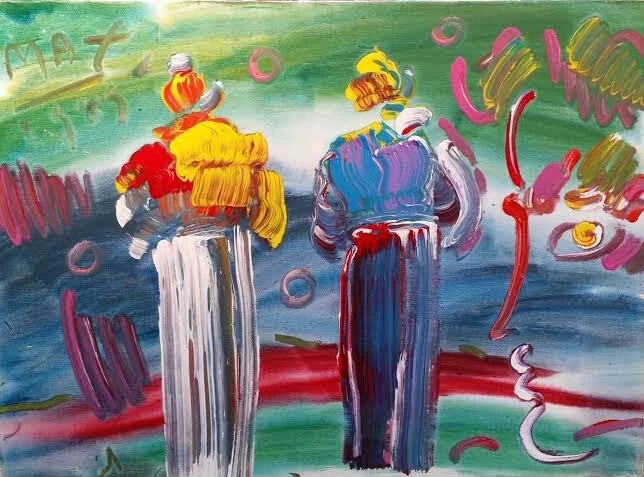 Pintura al óleo sobre lienzo firmada por Peter Max (hecha a mano) 16x24 en arte pop. Foto 1 de 4