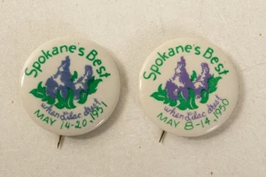 Spokane's Best When Lilac Drest Pinback Button (B9B-7/JSF6) 1950 & 1951 Festival - Picture 1 of 4