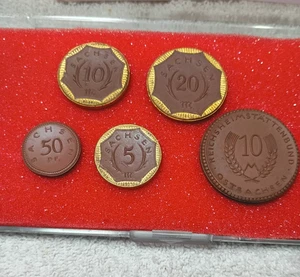 Juego de monedas de porcelana de dinero de emergencia alemán 1921 5 piezas 5 10 20 marcos - Imagen 1 de 6