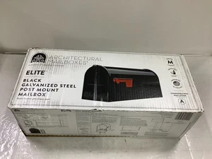 Elite Post-Mount Architectural Mailbox Black Steel Medium E1100BAM - Picture 1 of 2