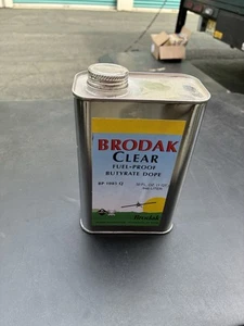 Quart Brodak Butyrate Clear NOS Dope For Balsa R/c Model airplane Kit - Picture 1 of 3