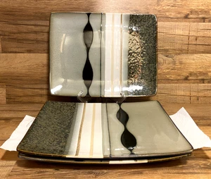 3er SET - SANGO PRELUDE SCHWARZ RECHTECKIG 12 X 9 SPEISETELLER # 4508 - Bild 1 von 5