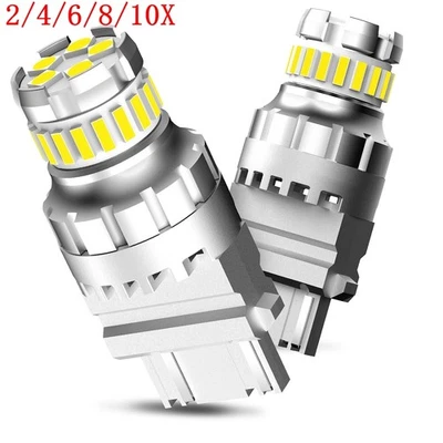 3157 3156 LED Freno 3057 4157 Luz de giro inverso Señal Bombilla Blanca 2F 2/10x Foto 1 de 4
