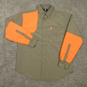 Browning Shirt Mens Small Green Orange Shooting Hunting Performance Button Up - Picture 1 of 11
