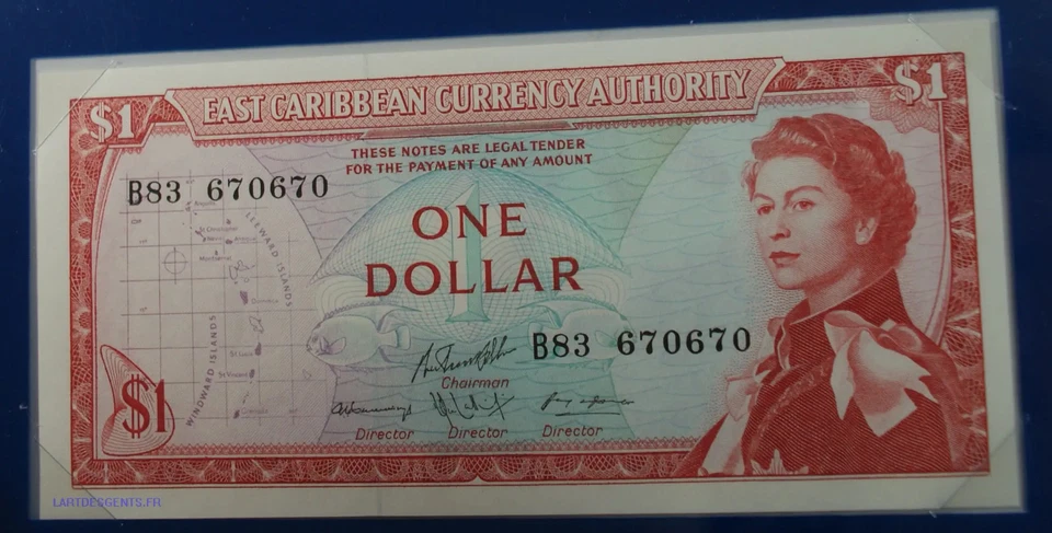 (FR1) East caribbean, CARAÏBES 1 DOLLAR 1965 P.13f NEUF UNC, B83 670670 AMC0270 - Photo 1/2