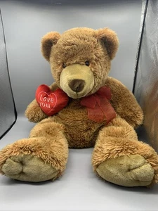 CALTOY Large Plush Brown Teddy Bear LOVE YOU floppy soft - 28” - Picture 1 of 8