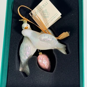Reed & Barton zwei Turteltauben Weihnachtsschmuck C2966 Swarovski Kristall - Bild 1 von 8