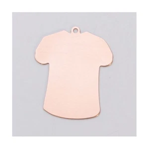 Copper Stamping Blanks Large T Shirt 1-1/4" x 1-1/16" 24ga Pkg Of 6 - Picture 1 of 1