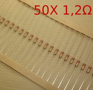 Resistencia 1/4 W 5% 50 unidades 1,2 ohmios - Imagen 1 de 1