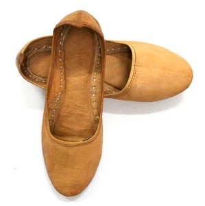 Women Mojari 100% Leather Jutti Traditional Punjabi Khussa Shoes Flip Flops - Picture 1 of 4