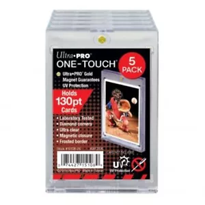 5 PACK ULTRA PRO130 pt ONE TOUCH MAGNETIC HOLDER for TRADING CARDS - Picture 1 of 2