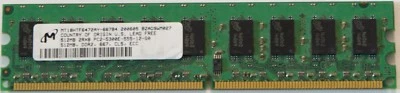 Micron 512MB DDR2 PC2-5300E ECC Desktop Memory 240Pin DIMM SDRAM (MT18HTF6472AY) - Image 1 of 2