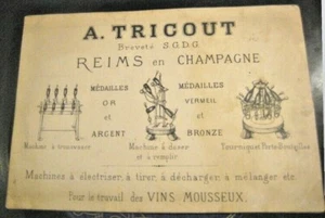 RARE 1880's French CHAMPAGNE BOTTLING MACHINES Adv.Card-Vins Mousseux-Reims-RARE - Picture 1 of 1