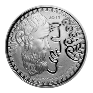 Grecia 10 euros 2015, ARISTÓFANES, moneda de plata - Imagen 1 de 3