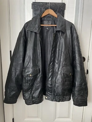 chaqueta de cuero de motociclista vintage usada para hombre Foto 1 de 4