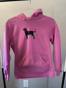 Kids Pink Black Dog Sweatshirt size L - Picture 1 of 5