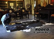 Best Sell Item Gorgeous TRICOLOR DARK CHOCOLATE COWHIDE RUG approx 6x6-5X7ft